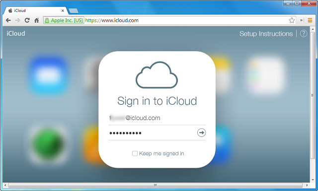 Đăng nhập tài khoản iCloud