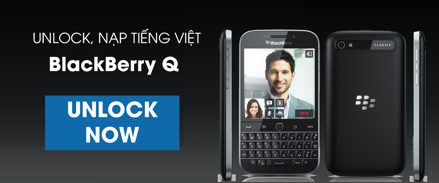 unlock, mở mạng, nạp tiếng việt, uprom blackberry Q10 / Classic Q20 / Q30 / Q5
