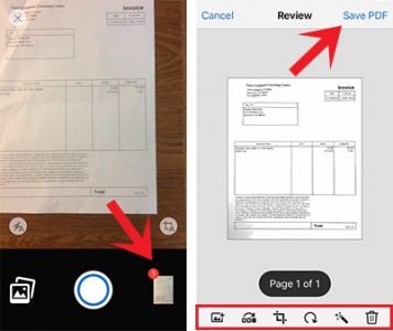 scan tai lieu sang pdf tren iphone