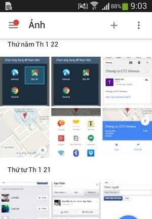 Giao diện hình ảnh đã được lưu trữ trên Google Photos